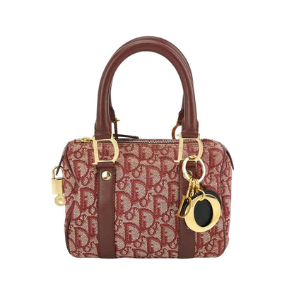 Christian Dior Trotter Boston Cloth Oblique Mini Red Handbag