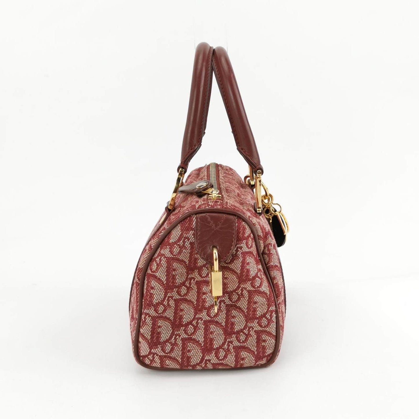 Christian Dior Trotter Boston Cloth Oblique Mini Red Handbag
