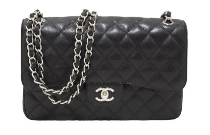 Chanel Flap Classic Quilted Caviar Leather Black Shoulder Bag Style 3
