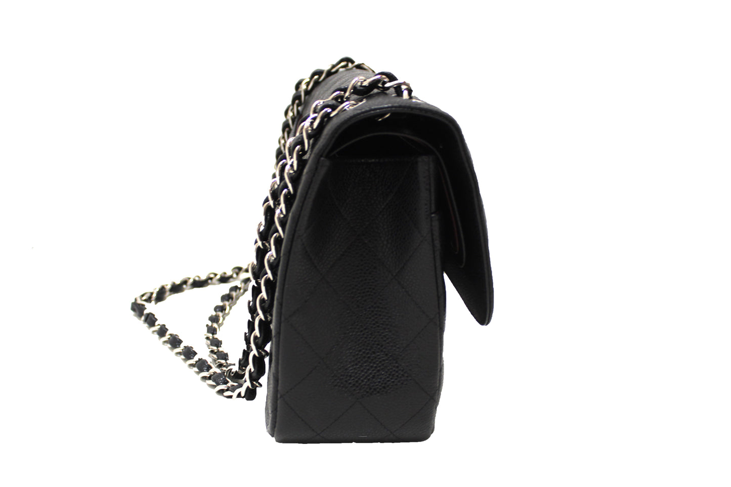 Chanel Flap Classic Quilted Caviar Leather Black Shoulder Bag Style 3
