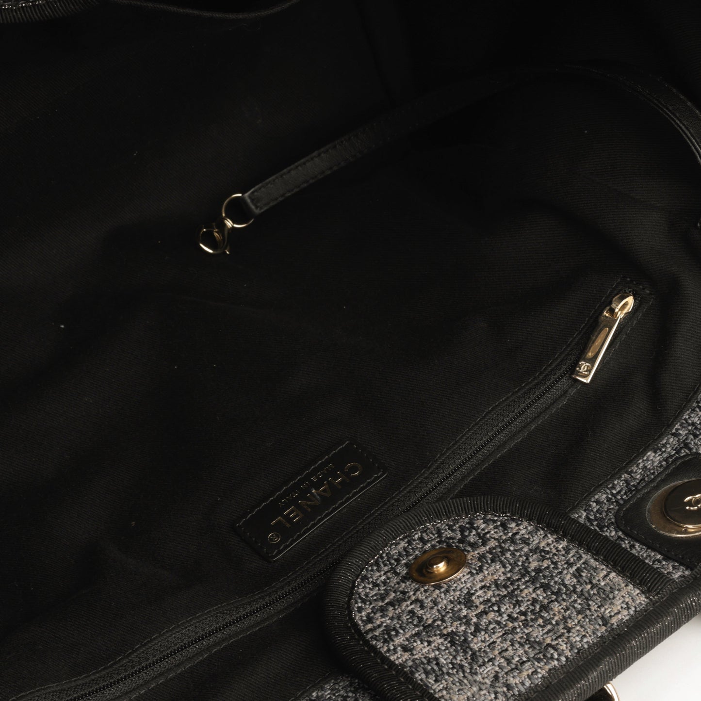 Chanel Cambon Tweed Black Tote Bag Style 2