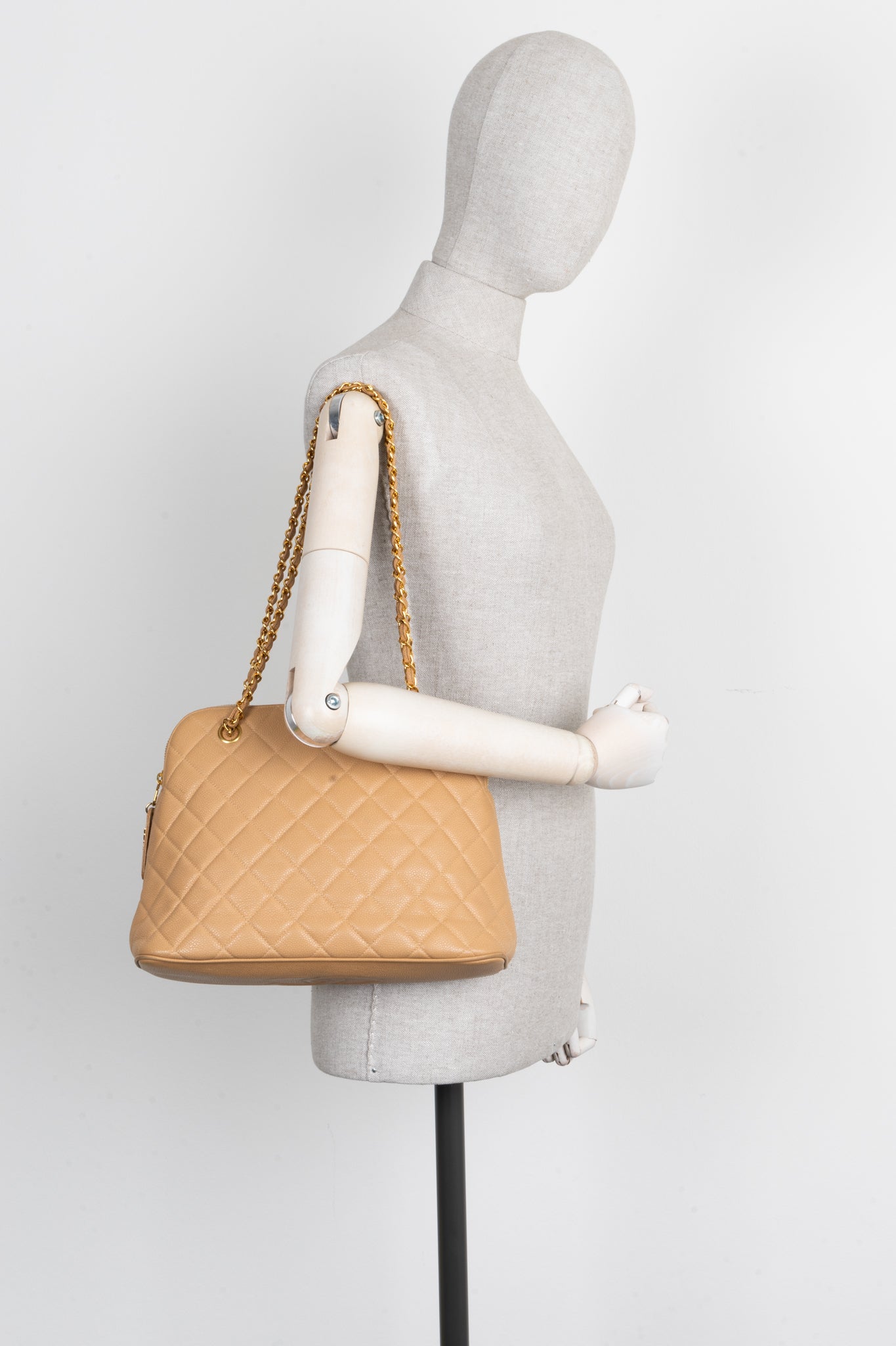 Chanel Caviar Beige Luxury Handbag
