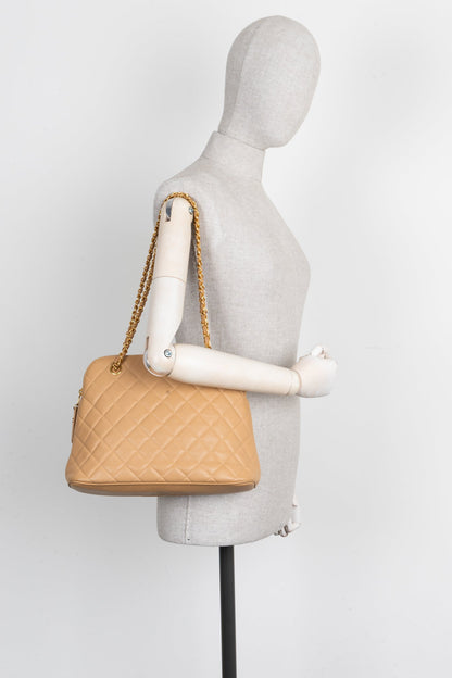 Chanel Caviar Beige Luxury Handbag