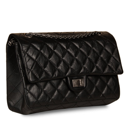 Chanel Classic Flap Calfskin Black Shoulder Bag Style 10
