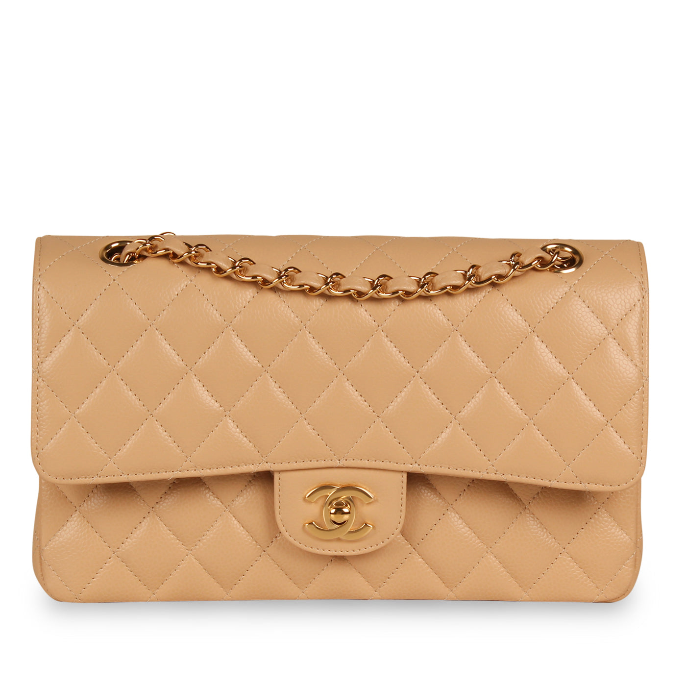 Chanel Classic Flap Lambskin Gold Shoulder Bag Style 38