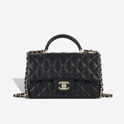 Chanel Classic Flap Lambskin Black Shoulder Bag Style 157