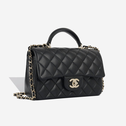 Chanel Classic Flap Lambskin Black Shoulder Bag Style 157