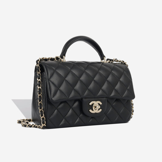 Chanel Classic Flap Lambskin Black Shoulder Bag Style 157