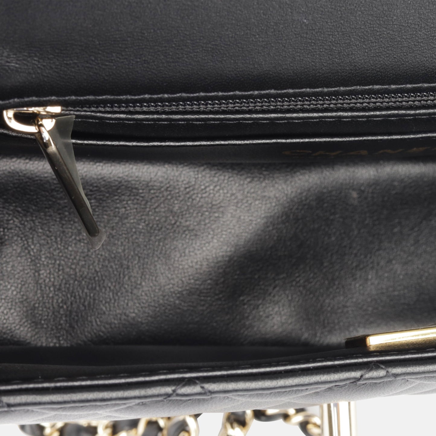 Chanel Classic Flap Lambskin Black Shoulder Bag Style 157