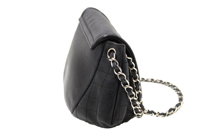 Chanel Black Caviar Leather Timeless Large Half Moon Flap Bag
