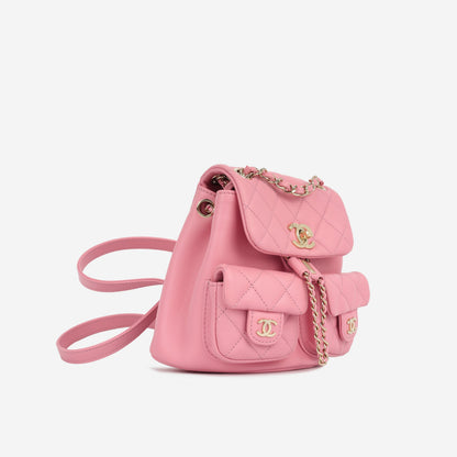 Chanel Luxury Lambskin Gold Backpack