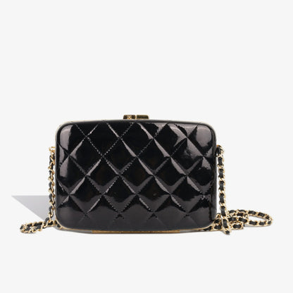 Chanel Patent Leather Black Clutch