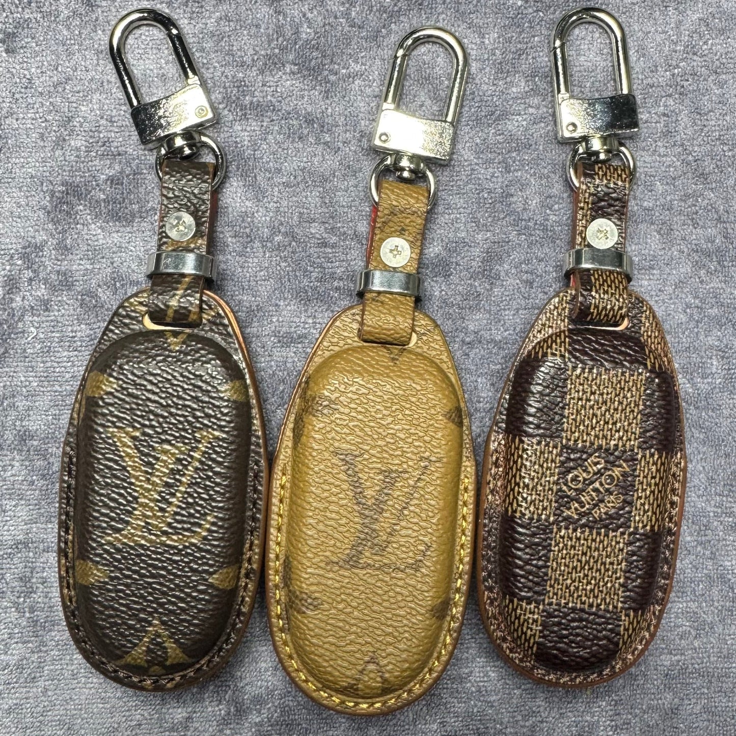 Premium LV Canvas Key Case for Tesla – Handmade from Authentic Upcycled Louis Vuitton