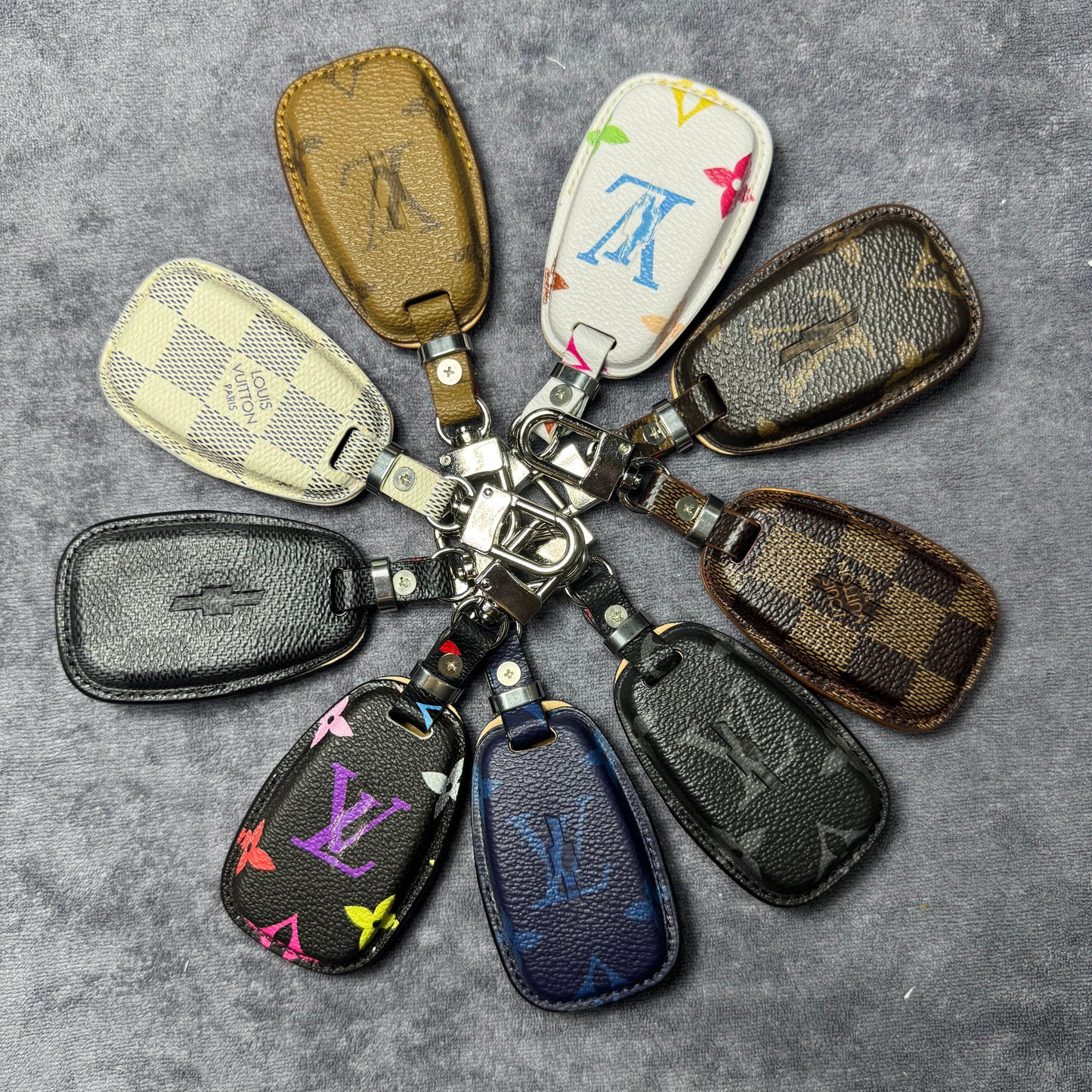 Premium LV Canvas Key Case for Chevrolet – Handmade from Authentic Upcycled Louis Vuitton