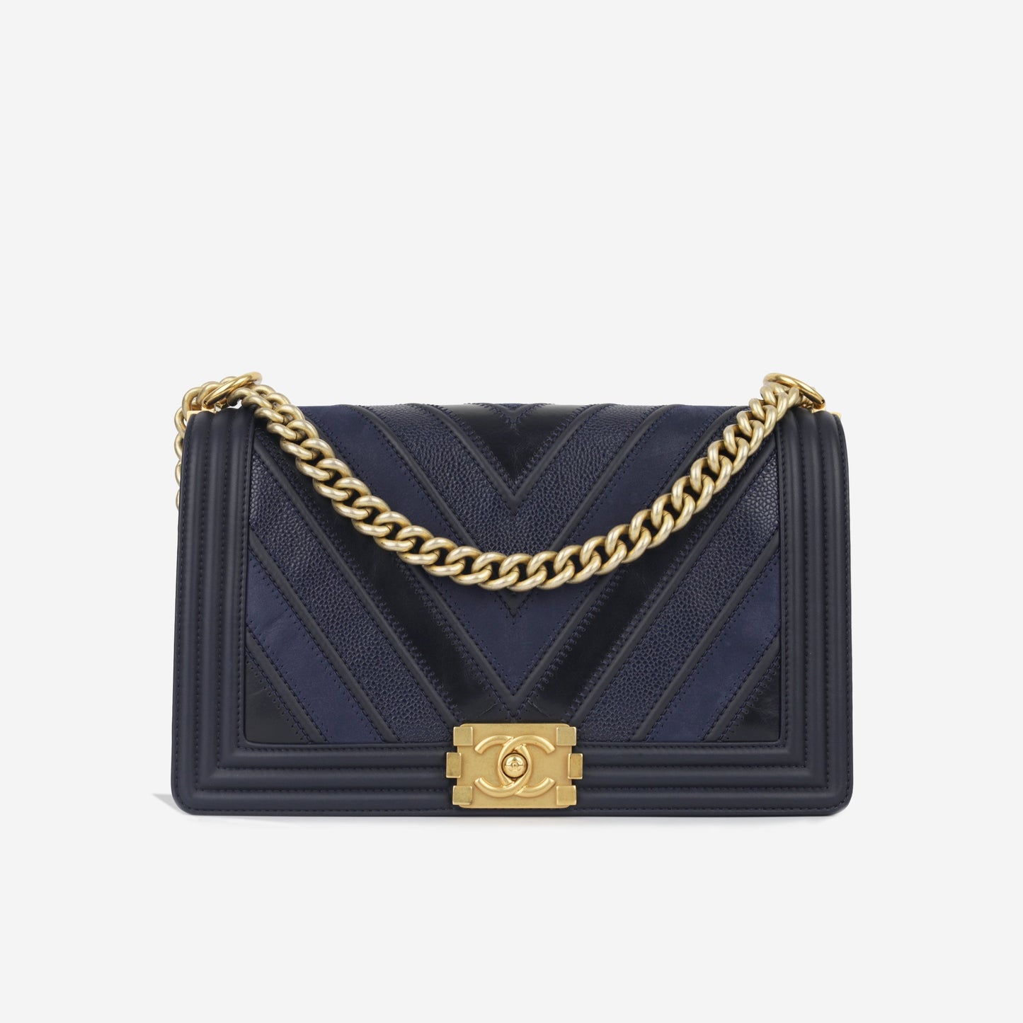 Chanel Boy Bag Caviar Gold Shoulder Bag Caviar