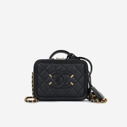 Chanel Filigree Cc Vanity Case - Black