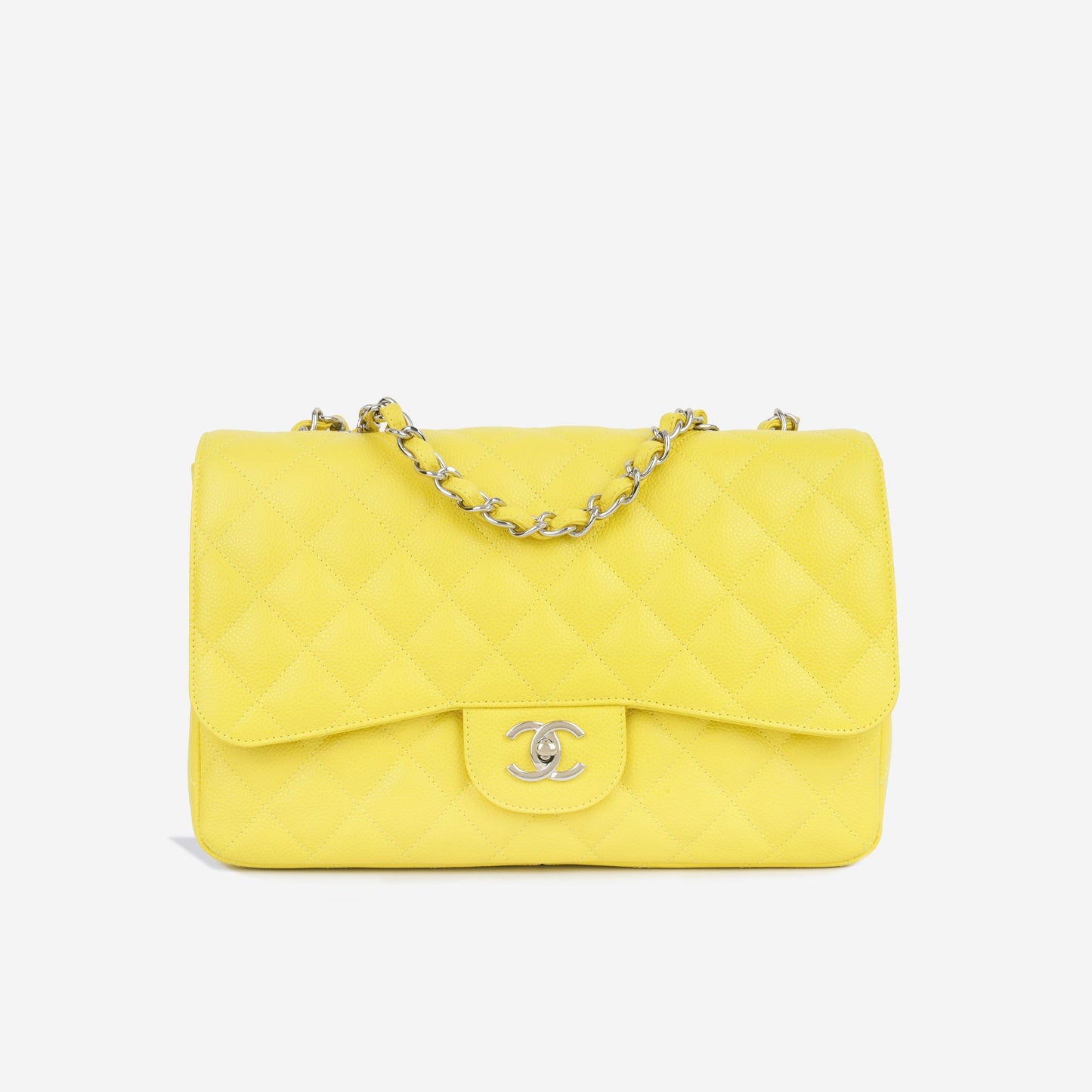 Chanel Classic Flap Lambskin Silver Shoulder Bag Style 5