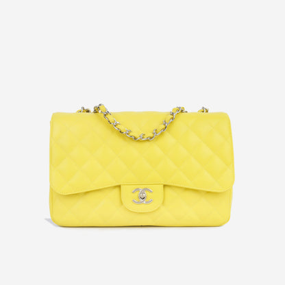 Chanel Classic Flap Lambskin Silver Shoulder Bag Style 5