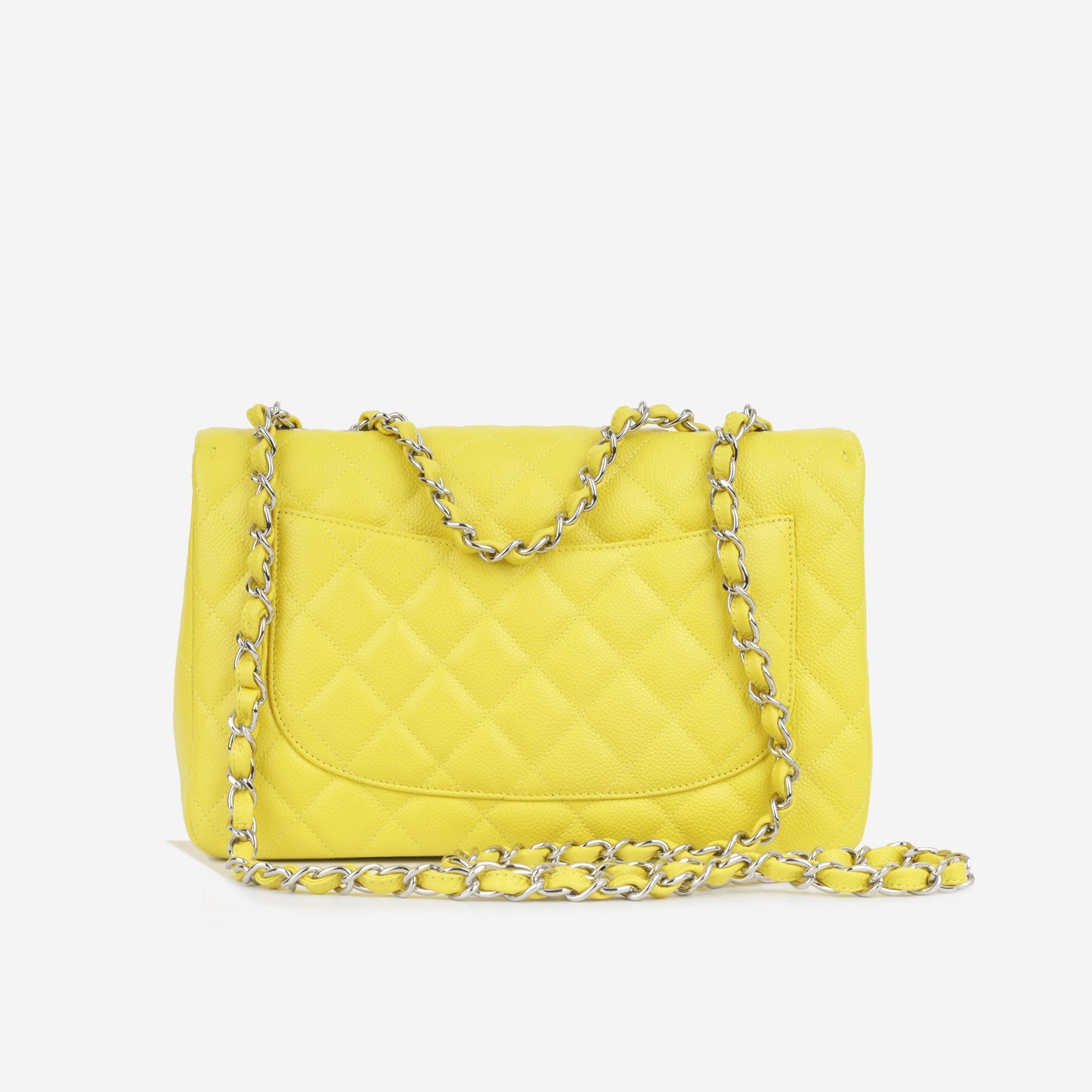 Chanel Classic Flap Lambskin Silver Shoulder Bag Style 5