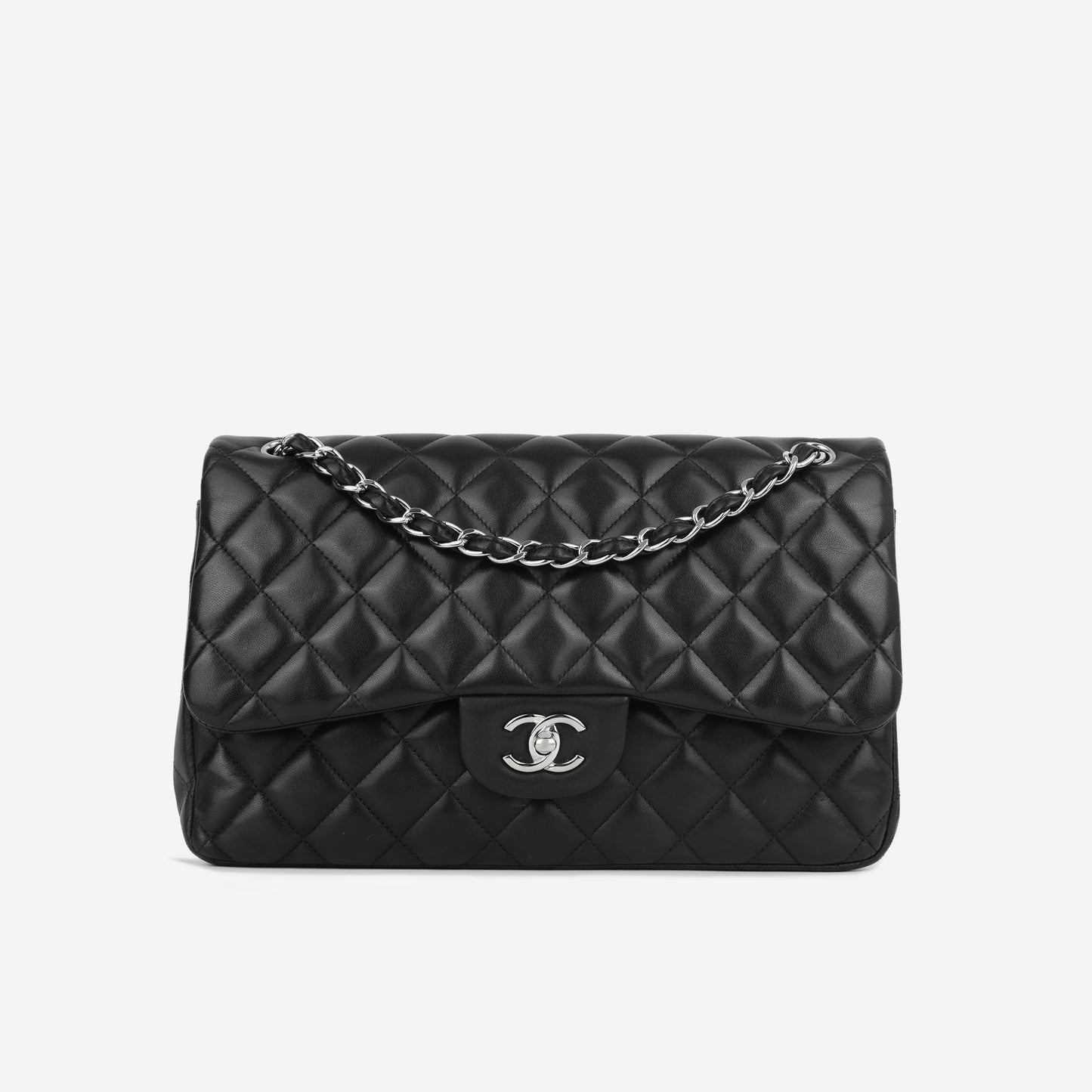 Chanel Classic Flap Lambskin Black Shoulder Bag Style 20