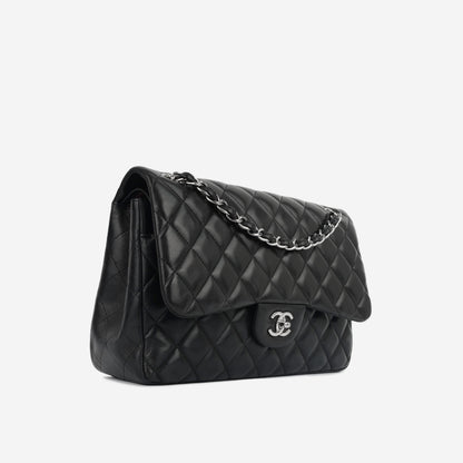 Chanel Classic Flap Lambskin Black Shoulder Bag Style 20