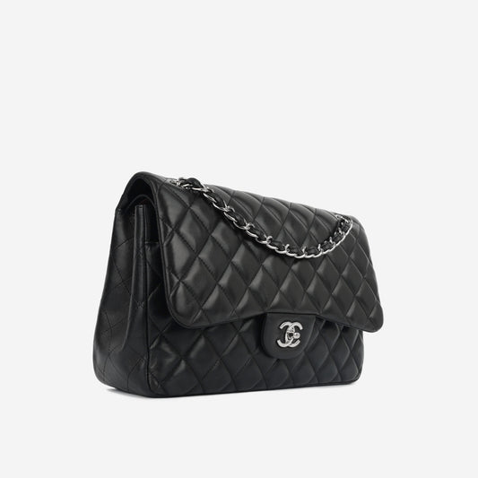 Chanel Classic Flap Lambskin Black Shoulder Bag Style 20