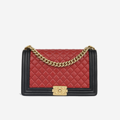 Chanel Boy Bag Lambskin Black Shoulder Bag Style 26