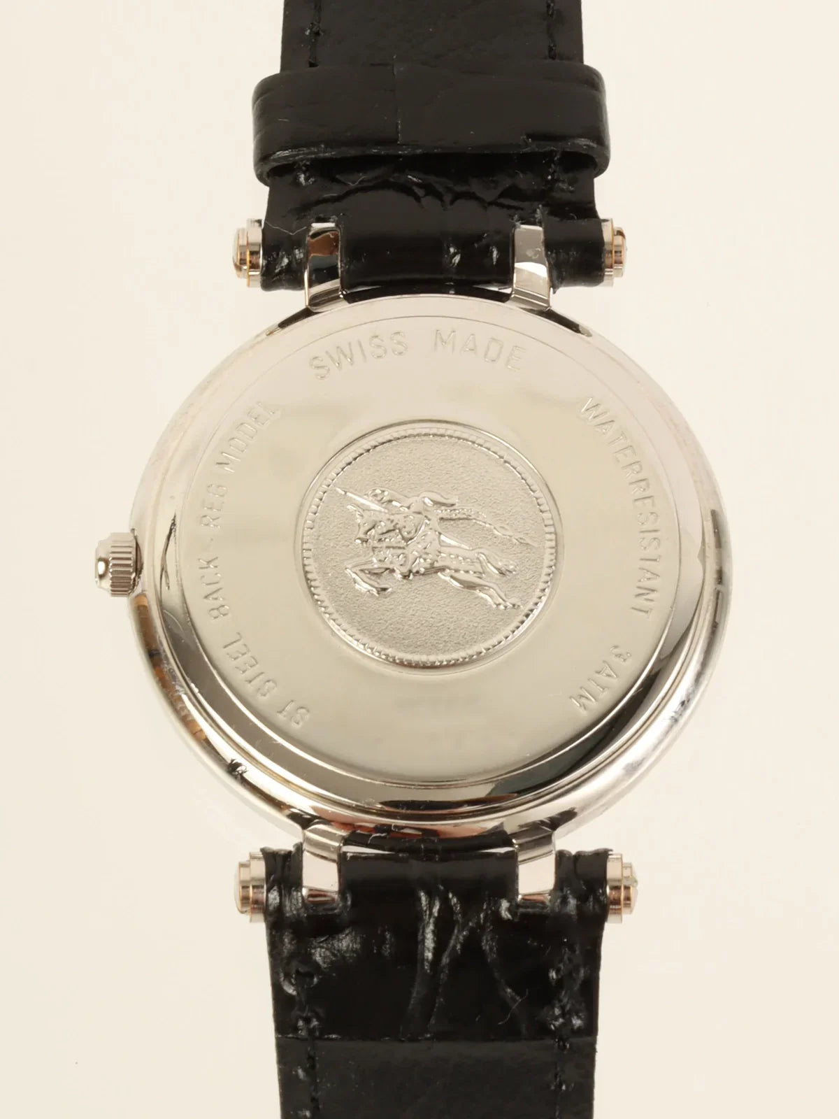 BURBERRY Round Logo Face Watch Silver/Black