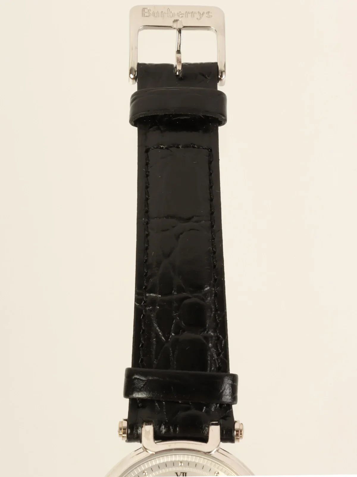 BURBERRY Round Logo Face Watch Silver/Black