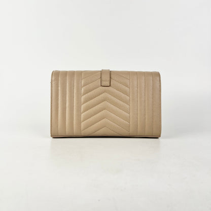 Saint Laurent Envelope Flap Small Beige