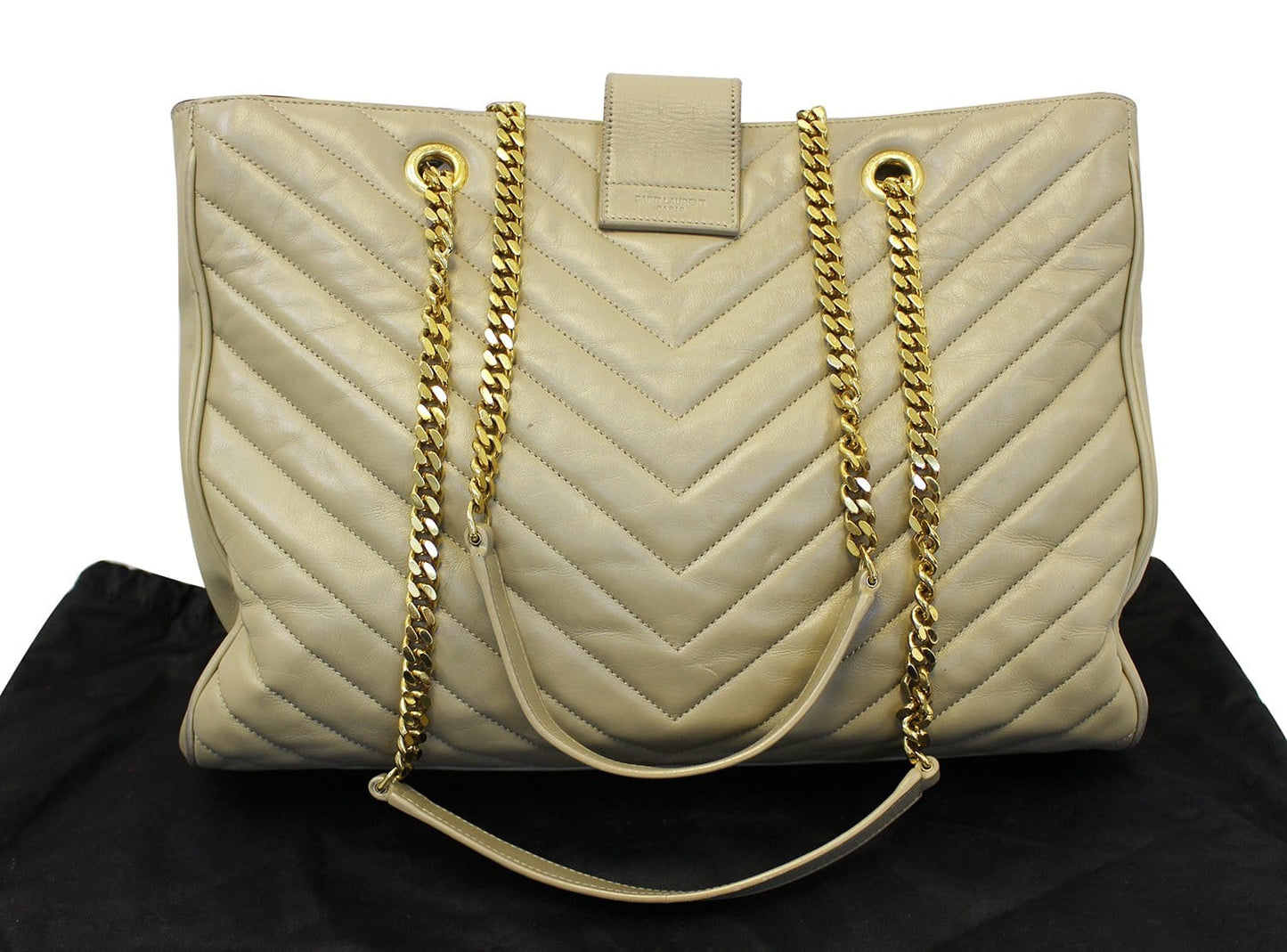 Saint Laurent Monogram Matelassé Beige Tote Bag