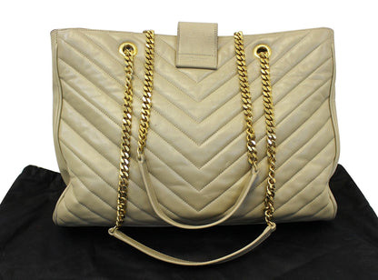 Saint Laurent Monogram Matelassé Beige Tote Bag