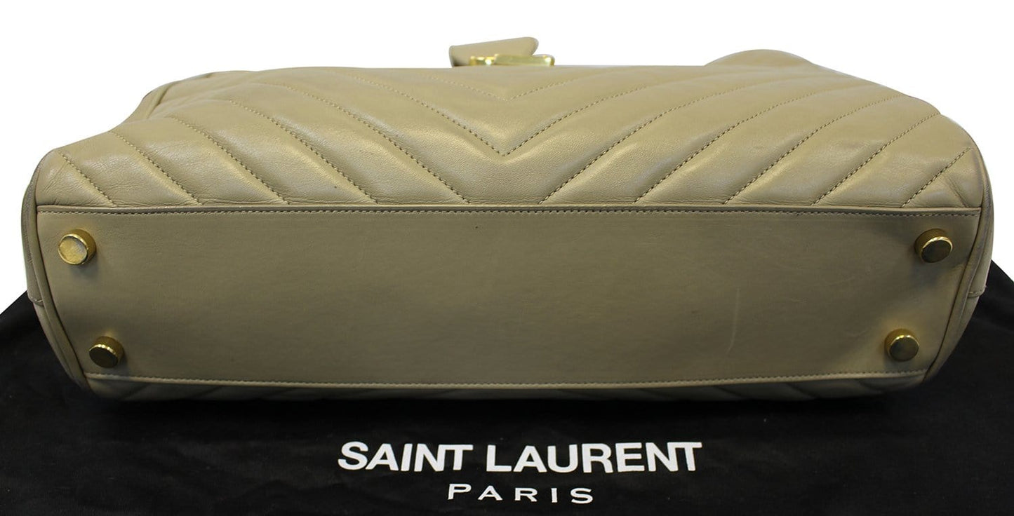 Saint Laurent Monogram Matelassé Beige Tote Bag