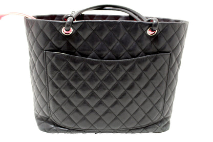 Chanel Black Quilted Calfskin Leather Large Cambon Tote Shoulder Bag