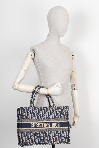 Christian Dior Book Tote Medium Oblique Blue