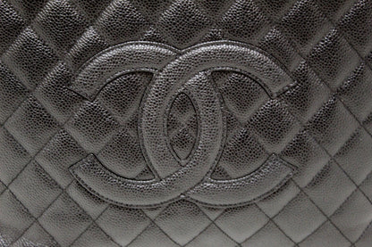 Chanel Quilted Caviar Leather Black Tote Style 4