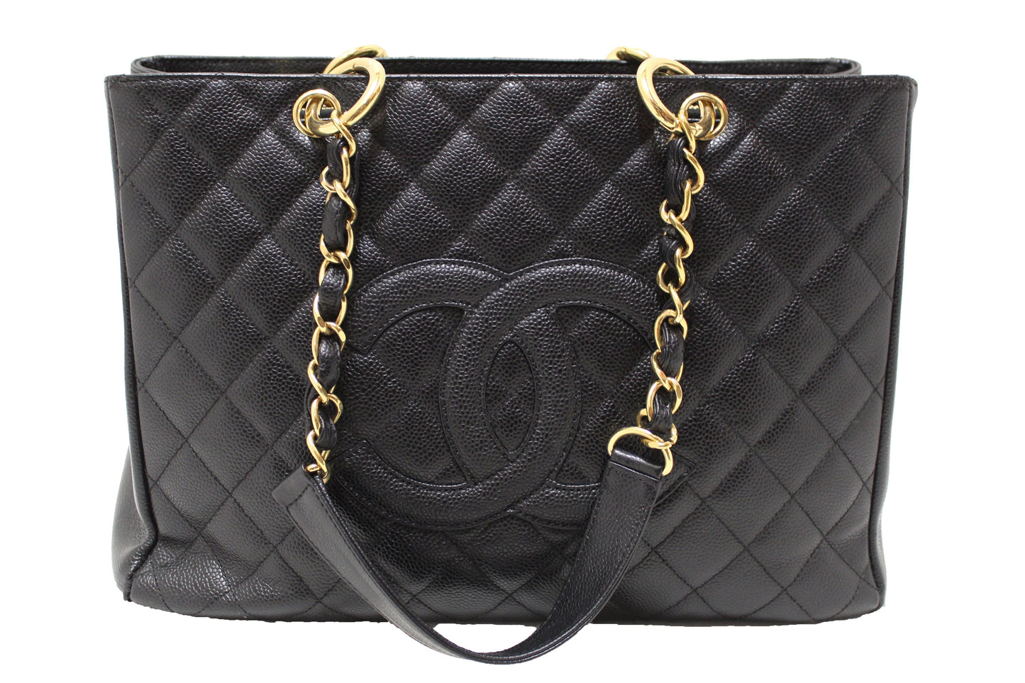 Chanel Quilted Caviar Leather Black Tote Style 4