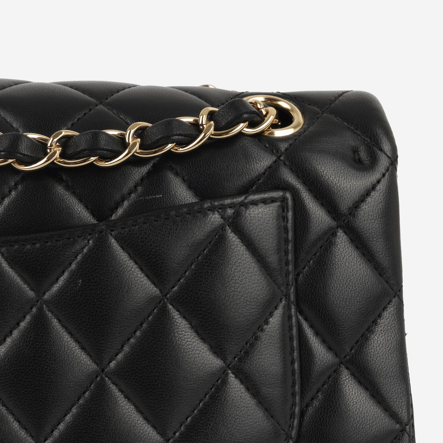 Chanel Classic Flap Lambskin Black Shoulder Bag Style 349