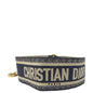 CHRISTIAN DIOR Embroidered Canvas Shoulder Strap Navy Blue