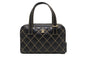 Chanel Black Calfskin Leather Contrast Stitch Surpique Bowler Bag