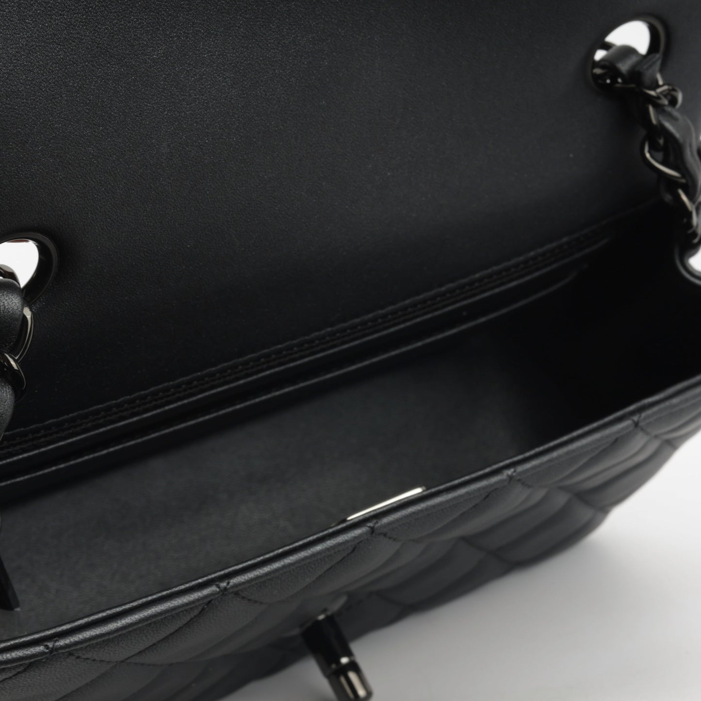 Chanel Classic Flap Lambskin Black Shoulder Bag Style 334