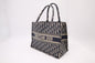 Dior Book Tote Medium in Navy Blue Oblique Embroidery Canvas