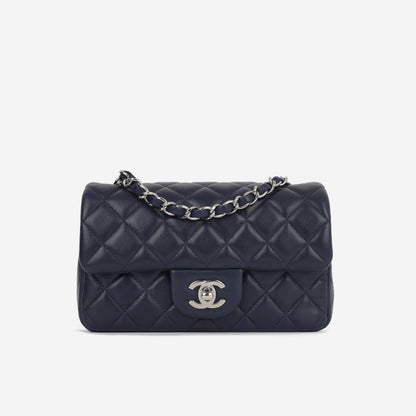 Chanel Classic Flap Lambskin Silver Shoulder Bag Style 20