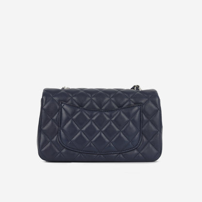 Chanel Classic Flap Lambskin Silver Shoulder Bag Style 20