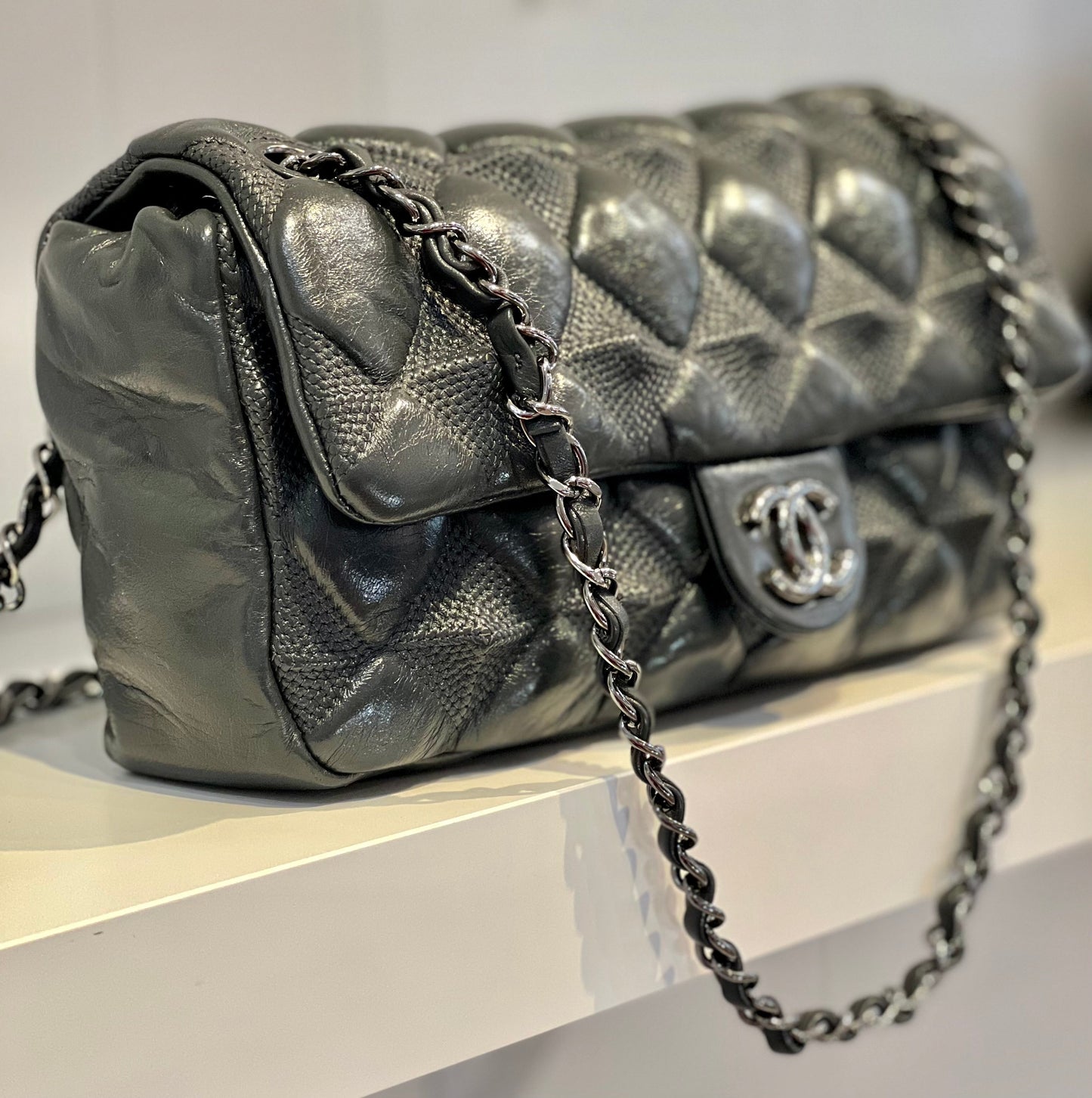 Chanel Bubble Flap Lambskin Bag