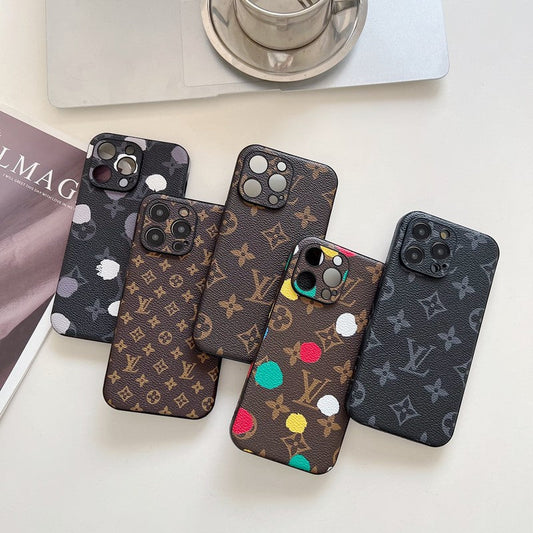 Luxury Classic Color Leather iPhone Case