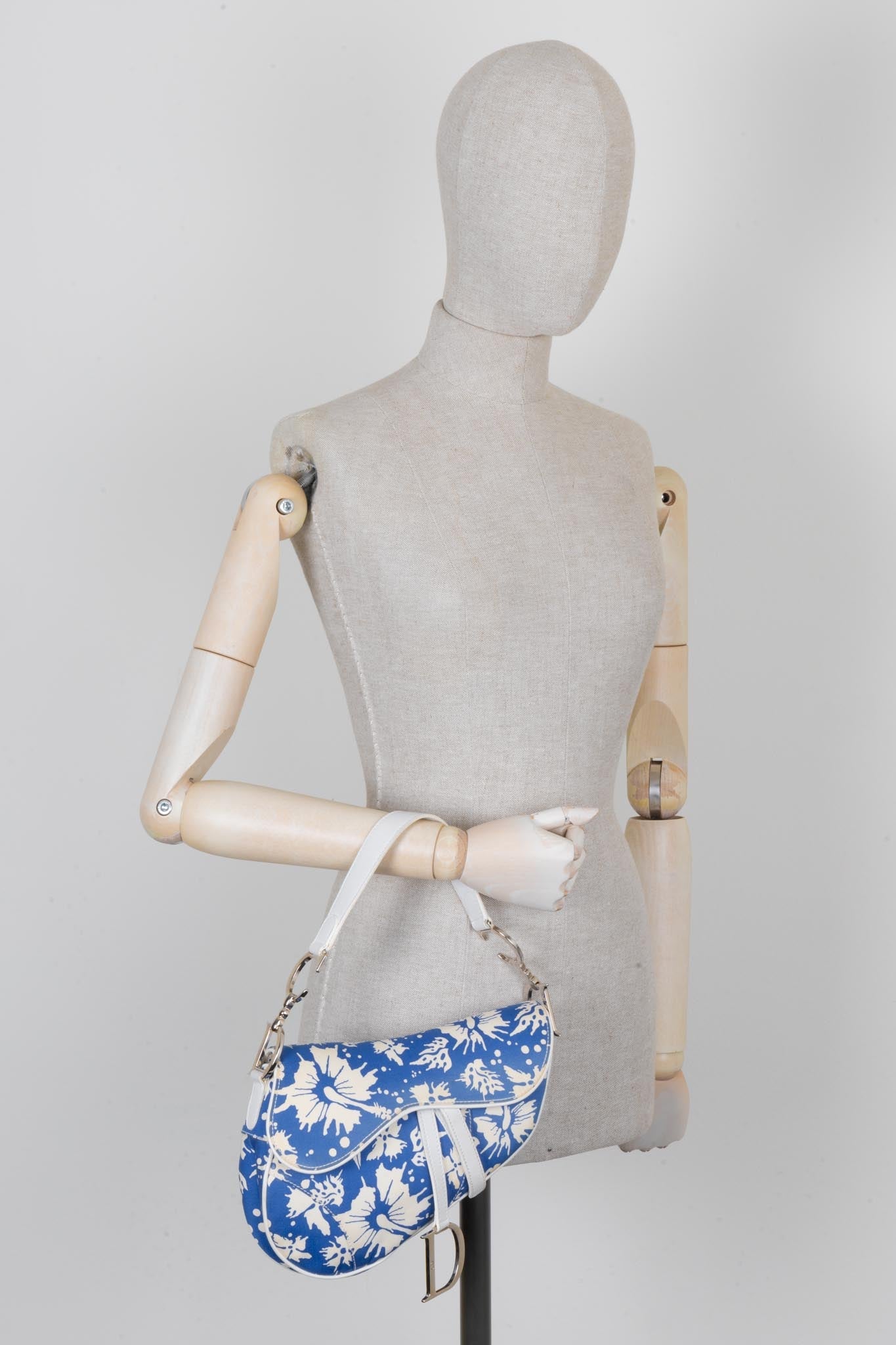 Christian Dior Surf Chick Saddle Bag Blue White