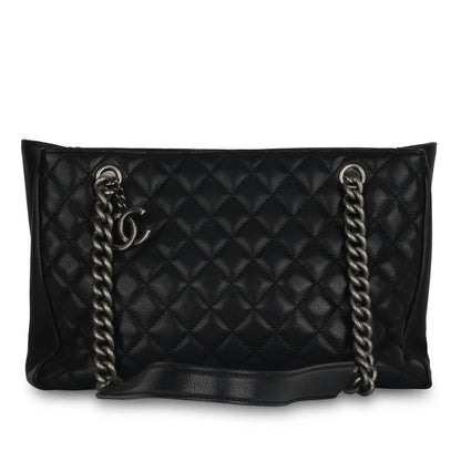 Chanel Quilted Shopper Tote - Black Caviar