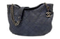 Chanel Blue Quilted Caviar Leather Hobo Shoulder Bag
