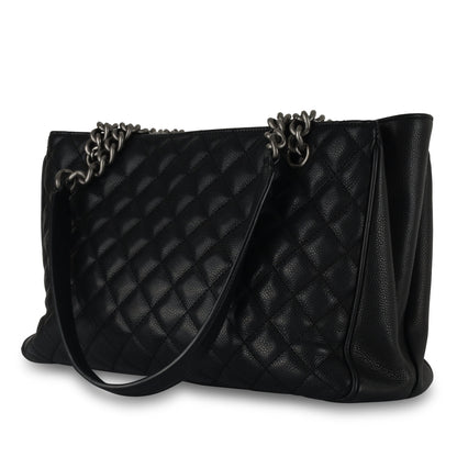 Chanel Quilted Shopper Tote - Black Caviar